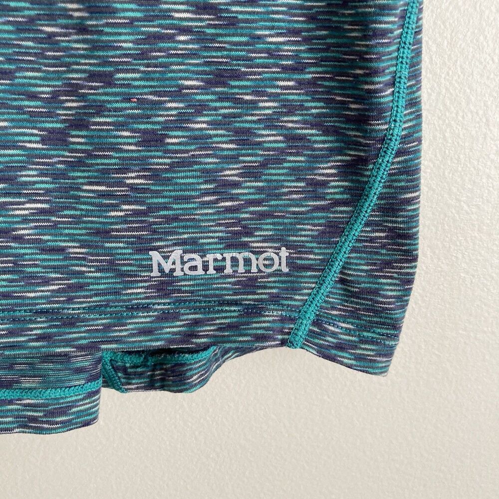 Marmot Womens Mirage Tee Activewear V-Neck T-Shirt Size XS Moss Green/Teal - Picture 5 of 11